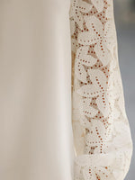 Load image into Gallery viewer, CUPSHE Women Floral Scalloped Top Lace Blouses V Neck Shirts Cream M
