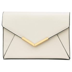 KKXIU Women Elegant Faux Leather Evening Envelope Clutch Purse Foldover Bags for Party Wedding Prom (A-Beige)
