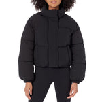 Load image into Gallery viewer, Amazon Essentials Women's Cropped Full-Zip Puffer Jacket (Quilted Matte or Sherpa Fleece), Black, Medium
