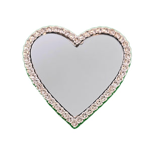 Wireless City Diamond Bling Makeup Mirror for Phone Cases Cell Phone Mirror for Makeup (Heart Shape Phone Mirror-Silver)