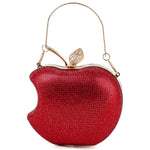 Load image into Gallery viewer, pearl&amp;she Sparkly Apple Shape Clutch red hearts Rhinestone Mini Handbags Women Evening Bags Minaudiere Purses For Party.
