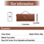 Load image into Gallery viewer, SCRILLE Evening Woven Handbag for Women PU Leather Clutch Purses Removable Strap Shoulder Bag Fashion Crossbody Tote Bag (Brown)
