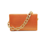 Load image into Gallery viewer, CORIOS Evening Bag for Women Square Box Clutch Bag Bridal Wedding Purse Sparkly Sequin Handbag Elegant Shoulder Bag With Chain Glitter Crossbody Bag for Cocktail Prom Party Banquet Orange
