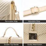 Load image into Gallery viewer, Top Handle Bag Quilted Crossbody Bags Trendy Designer Handbags for Women Beige Leather Cross Body Satchel Purses Shoulder Bag Goth Purse Large Leather Tote Bag for Women
