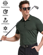 Load image into Gallery viewer, TELALEO 5 Pack Mens Polo Shirts Quick Dry Short Sleeve Golf T Shirt Performance Moisture Wicking Casual Workout SetB L
