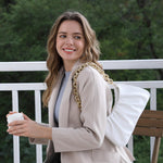 Load image into Gallery viewer, JOLLQUE Shoulder Bag for Women,Small Leather Dumpling Bags Handbag Purse,Gold Chain Evening Clutch Purses with Heavy Aluminum Metal Chain(White)

