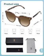 Load image into Gallery viewer, SOJOS Classic Round Sunglasses for Women Men Retro Vintage Shades Large Plastic Sunnies SJ2067 with Yellow Tortoise Frame/Gradient Brown Lens
