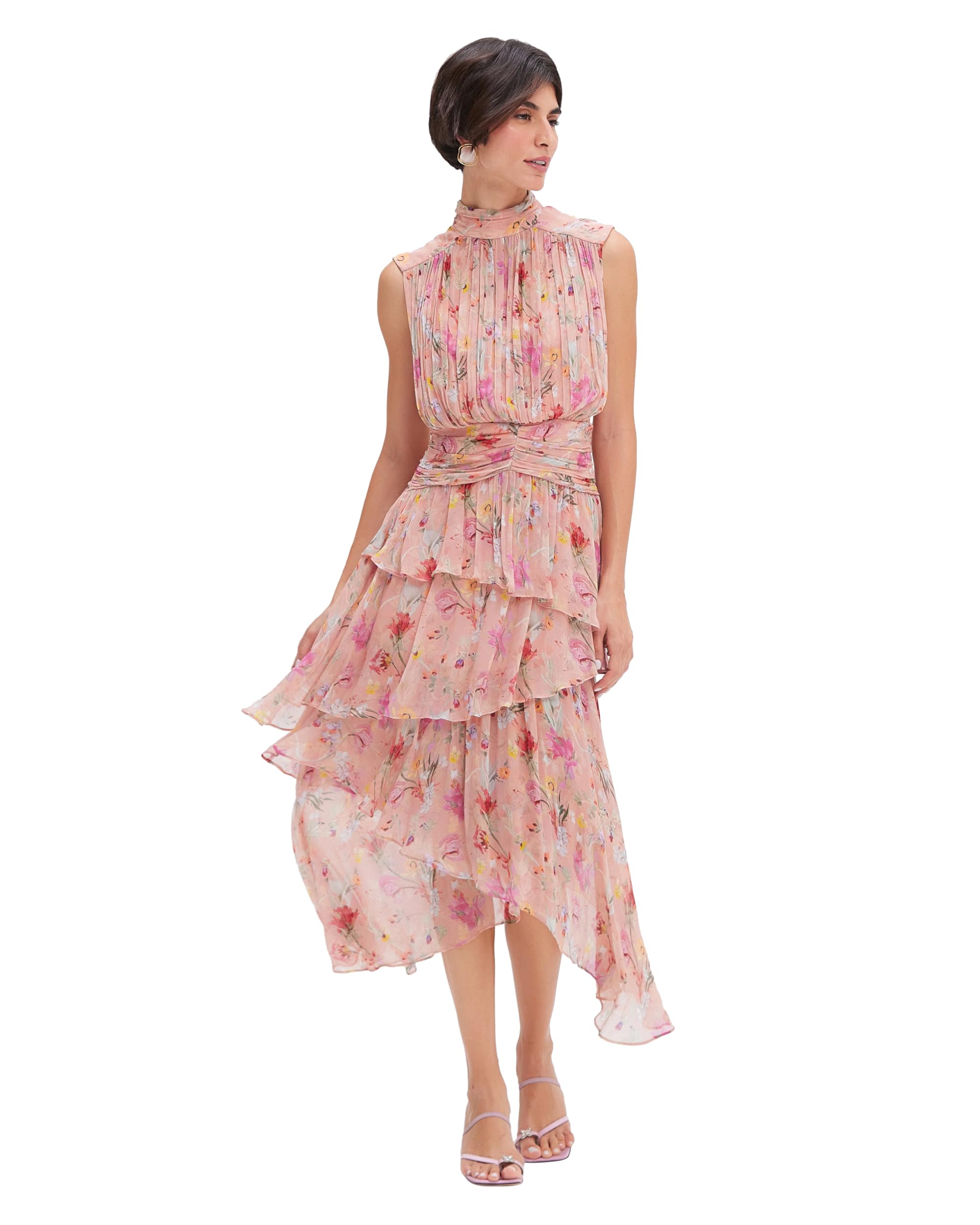 PatBO, Lily Flower Sleeveless Midi Dress, 6