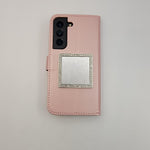 Load image into Gallery viewer, Wireless City Diamond Bling Makeup Mirror for Phone Case - Silver, Stick-On Vanity Mirror with Cubic Zirconia Stones, Universal Fit, Perfect for Selfies and Makeup Touch-Ups

