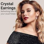 Load image into Gallery viewer, Pink Earrings for Women - Shiny Sparkle Hoop Jewelry for Her - Crystal Anniversary Wedding Unique Birthday Christmas Gifts - Pink
