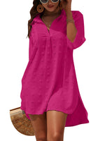 Load image into Gallery viewer, Blooming Jelly Womens Swimsuit Coverups White Chiffon Bikini Swimwear Beach Cover Up Dress Shirt
