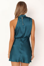 Load image into Gallery viewer, Petal &amp; Pup Women&#39;s Anabelle Halter Neck Mini Dress, Teal
