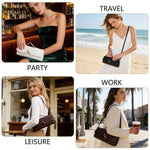 Load image into Gallery viewer, BWKUNOLF Evening Clutch for Women Crocodile Print - PU Leather Crossbody Bag with Removable Strap, Formal Party &amp; Wedding Handbag (White)
