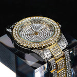Load image into Gallery viewer, Smalody Round Luxury Women Watch Crystal Rhinestone Diamond Watches Stainless Steel Wristwatch Iced Out Watch with Japan Quartz Movement for Women | Simulated Lab Diamonds (Mix Gold)
