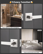 Load image into Gallery viewer, Gobrico 5 Pack Satin Nickel Square Door Levers with Privacy Lock,for Bedroom and Bathrom,Zinc Alloy Made Heavy Duty
