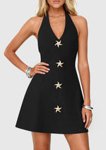 Load image into Gallery viewer, PRETTYGARDEN Summer Cocktail Dresses for Women Short 2026 Spring Halter V Neck Beach Party Backless A Line Mini Dress (Black,Medium)
