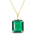 Load image into Gallery viewer, Galaxy Gold GG 14K Solid Yellow Gold Necklace With Octagon Shape 4.5 ctw High Polished Genuine Emerald - Grade AAA (Yellow Gold 16 Inch) LAB GROWN GENUINE REAL EMERALD
