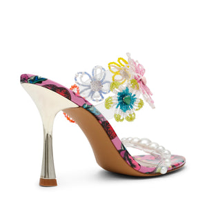 Betsey Johnson Women's Goldiee Heeled Sandal, Berry Multi, 7.5