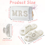 Load image into Gallery viewer, Tkifoda Bride To Be Gift Set Bride Makeup Bag I Do Bride Slippers Bride Robe Bride Hair Clip Bride Gifts Wedding Gifts (Slippers+Makeup Bag+Clip)
