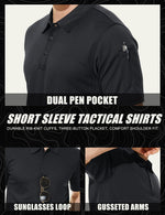 Load image into Gallery viewer, MAGCOMSEN Men Black Work Shirt Golf Polo Shirts Short Sleeve Combat Shirt Tactical Shirt XL
