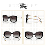 Load image into Gallery viewer, BURBERRY BE4323 38538g 54MM Black/Grey Gradient Square Sunglasses for Women+Bundle with Accessory Eyewear Kit
