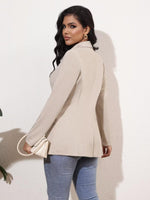 Load image into Gallery viewer, Genhoo Women's Blazer Solid Stretch Long Sleeve One Button Work Casual Blazer Jacket Light Khaki Small
