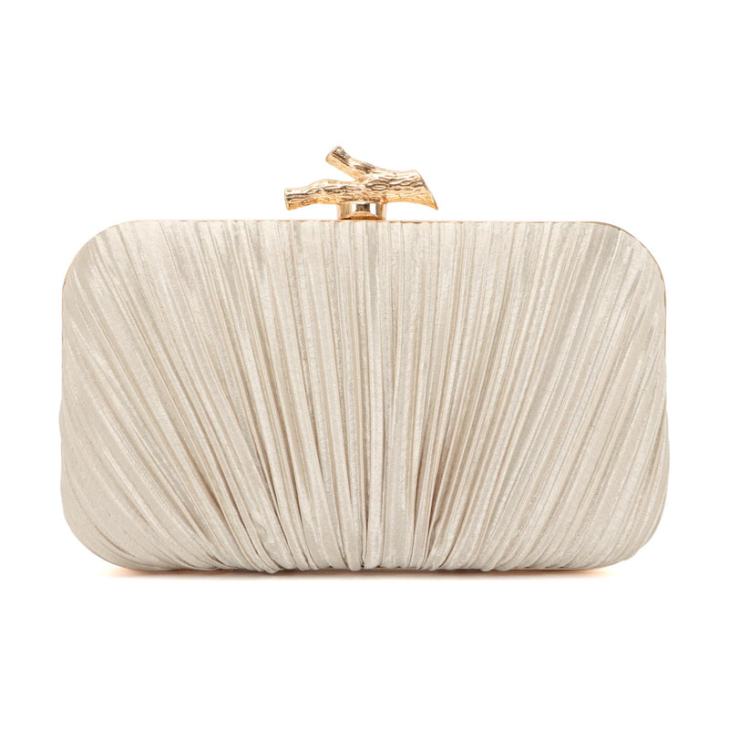Freie Liebe Clutch Purses for Women Evening Bag Pleated Clutch Bag with Chain for Wedding Party