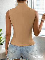 Load image into Gallery viewer, Mina Self Sleeveless Vest Tops For Women 2025 Summer Khaki Lightweight Fashion Trendy Business Casual Cute Womens Suit Vests Women's Light Jackets Work Office Beach Vacation Clothes Outfits Khaki M
