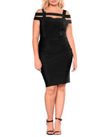 Load image into Gallery viewer, Hybrid &amp; Company Womens Sexy Slim Bandage Dress High Waist Strap Party Dress DRBD70831 BLACK M
