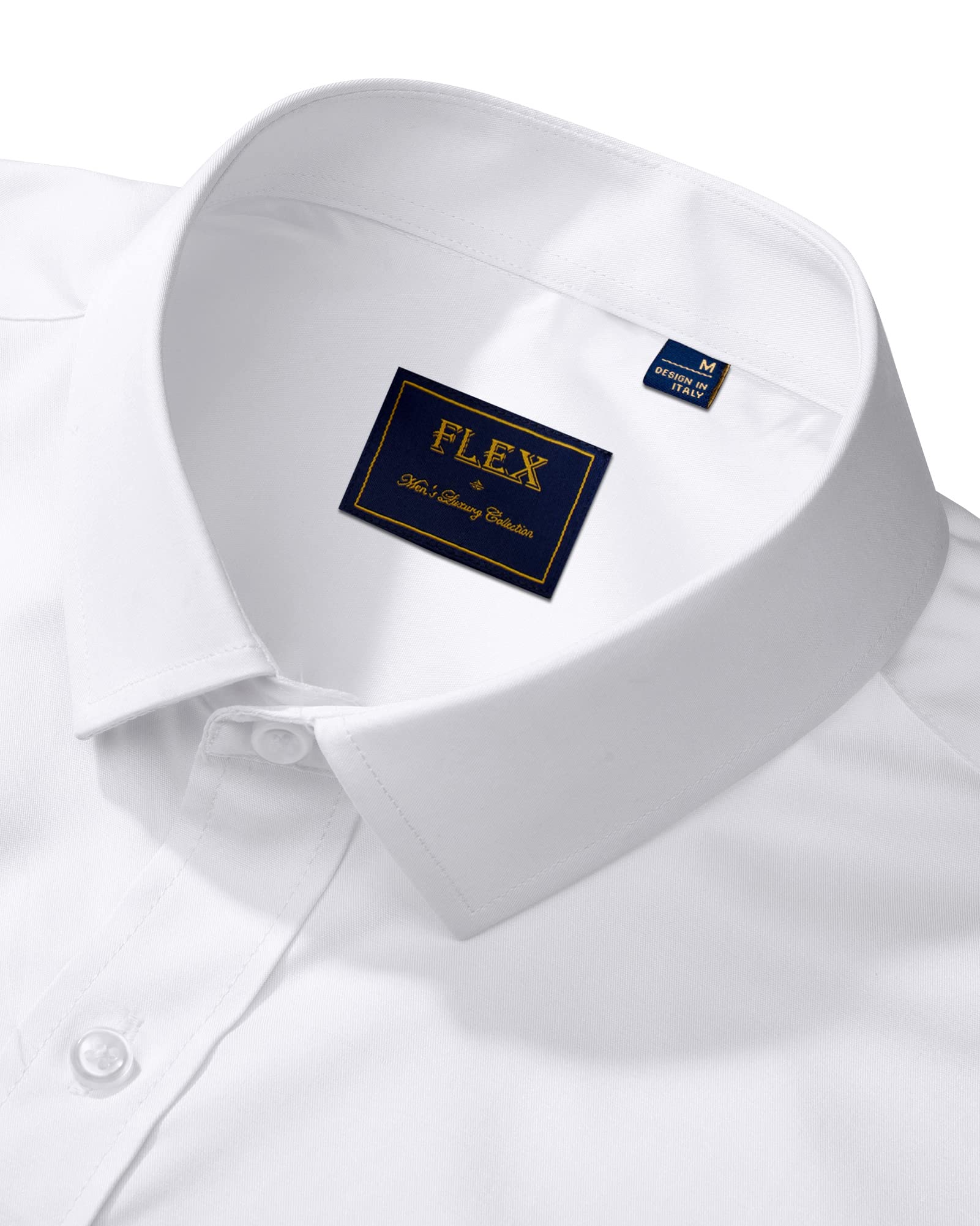 J.VER Men's Dress Shirts Solid Long Sleeve Stretch Wrinkle-Free Formal Shirt Business Casual Button Down Shirts White XL