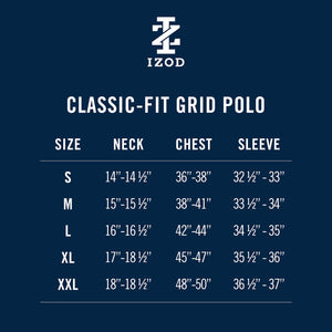 IZOD Men's Performance Golf Grid Short Sleeve Stretch Polo Shirt, White, X-Large
