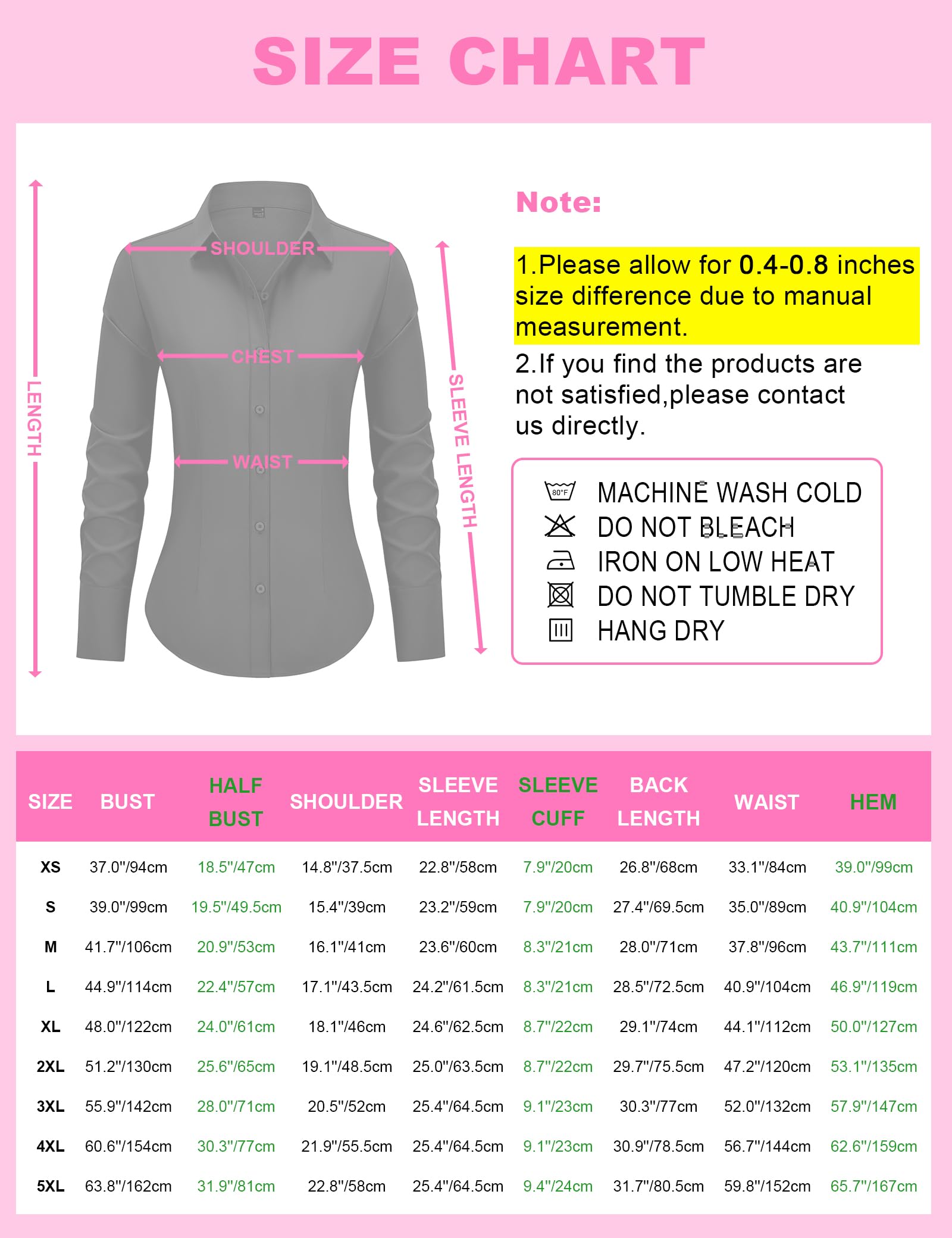 siliteelon Women's Button Down Shirts Long Sleeve Dress Shirts Wrinkle Free Collared Work Office Solid Blouses Corset Tops - White XS
