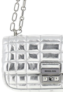 Michael Kors Tribeca Small Convertible Chain Shoulder Bag, Silver-Tone Hardware/Silver