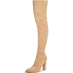 Load image into Gallery viewer, WSKEISP Women&#39;s Thigh High Over The Knee Boots Nude Pointed Toe Knee High Boots Long Stretch Fall Winter Boot
