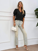Load image into Gallery viewer, Women&#39;s Puff Short Sleeve Sweater Tops 2025 Spring Summer Trendy Casual T Shirts Blouses
