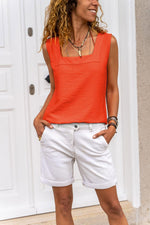 Load image into Gallery viewer, miduo Womens 2025 Summer Spring Tank Tops Square Neck Sleeveless Casual Tanks Tops Shirts Blouses Orange M
