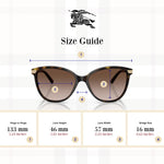Load image into Gallery viewer, BURBERRY BE4216 300213 57M Dark Havana/Brown Gradient Cateye Sunglasses for Women+Bundle with Accessory Eyewear Kit
