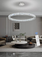 Load image into Gallery viewer, Flashing God W48'' Modern Crystal Chandelier for Living Room Ring Chandelier LED Ceiling Lights Fixture with Remote Crystal Hanging Pendant Lighting for Dining Room Hallway Foyer
