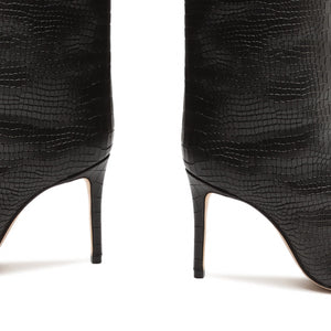 SCHUTZ Women's Maryana Leather Dress Boot (7, Black)