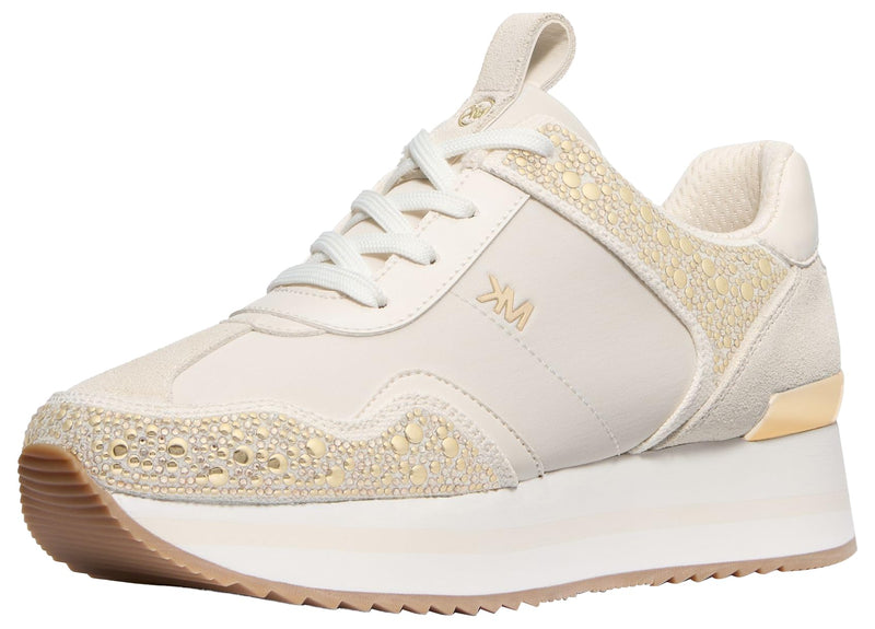 Michael Kors Women's Raina Trainer, Cream, 9