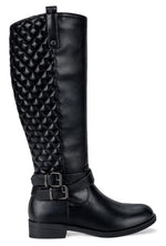Load image into Gallery viewer, Vepose Women's Knee High Boots, Tall Riding Boots Low Heel with Wide Calf and Extra Wide Width, 949W - Black, Size 6.5W US - Buckle and Inside Zip (CJY949W Black 06.5)
