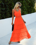 Load image into Gallery viewer, PRETTYGARDEN Women's Casual Summer Dress Spaghetti Strap Sleeveless High Waist Beach Long Maxi Sun Dresses (Orange,Medium)
