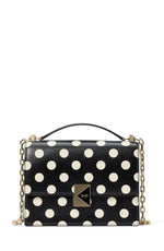 Load image into Gallery viewer, kate spade new york Deco Dot Fine Grain Leather Chain Shoulder, Black Multi
