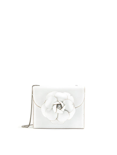Oscar de la Renta White Saffiano Mini TRO Bag
