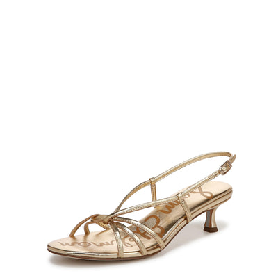 Sam Edelman Women's Cressa Heeled Sandal, Amber Gold, 9