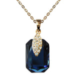Load image into Gallery viewer, Navachi 18k Gold Plated Crystal Blue Square Zircon Az6024p Pendant Necklace 16"+2"
