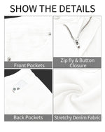 Load image into Gallery viewer, GRAPENT Business Casual Women's Clothing High Waist Tummy Control Jeggings Jeans High Waist Stretchy Pants Trendy Off White Medium Size 8 10
