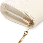 Load image into Gallery viewer, DEXMAY Women Envelope Clutch Faux Saffiano Leather Evening Handbag Foldover Clutch Bag Formal Dressy Purse Ivory

