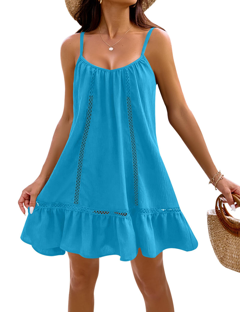 Blooming Jelly Womens Bathing Suit Cover Up Swim Beach Dresses Cover Ups Swimsuit Coverups 2025 (M, Peacock Blue)