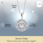 Load image into Gallery viewer, Sterling Silver Dancing Diamond Accent Circle Pendant Necklace

